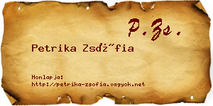 Petrika Zsófia névjegykártya