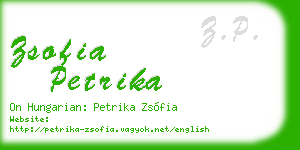 zsofia petrika business card